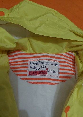 Baskılı Sarı Kız Çocuk Yağmurluk - Görsel 2