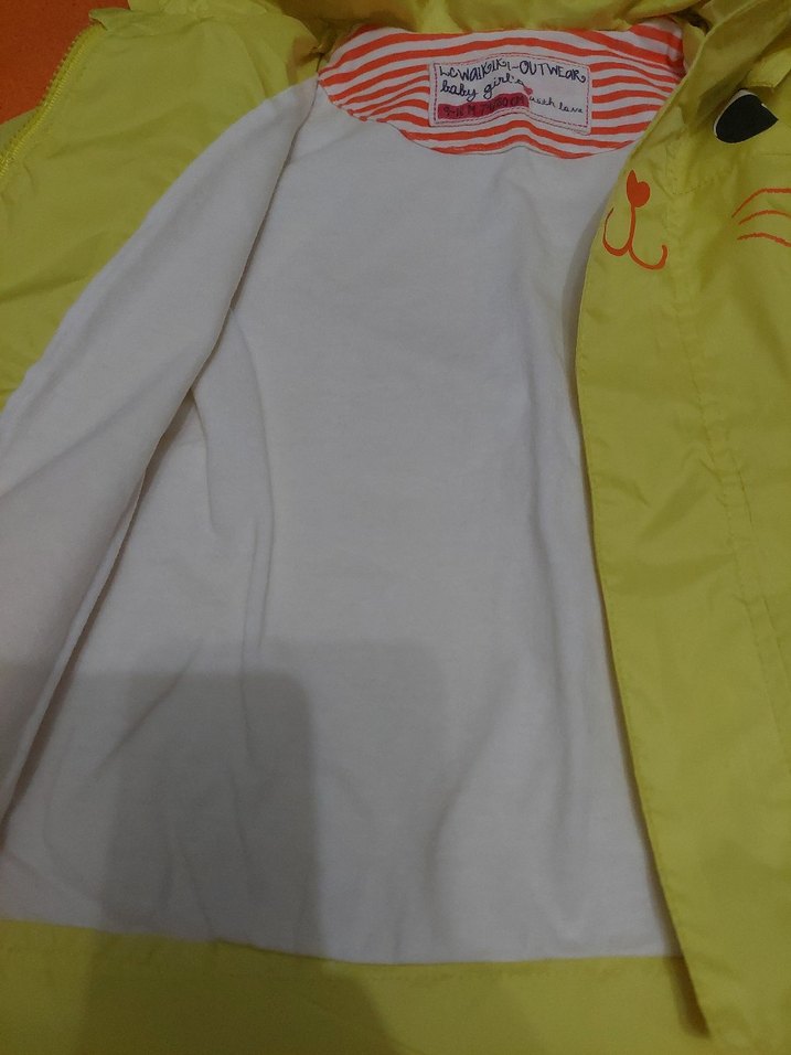 Baskılı Sarı Kız Çocuk Yağmurluk - Görsel 5