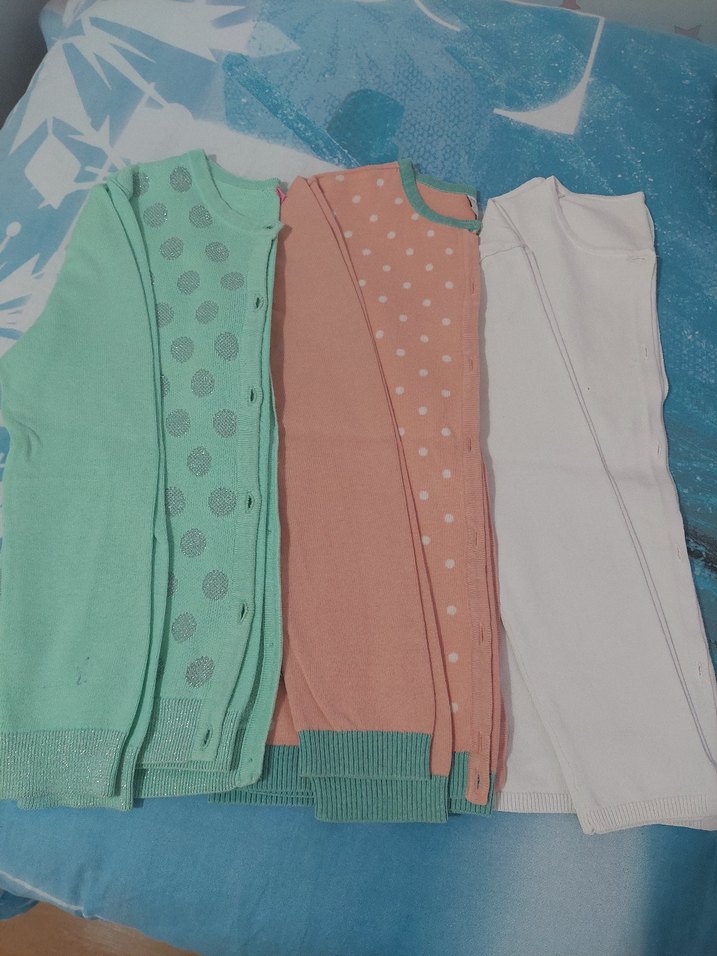 Kızlar için Renkli Pamuklu Düğmeli hırka - Görsel 2