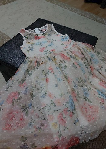 Kız Çocuk Çiçekli Dantelli Bohem Elbise - Görsel 11