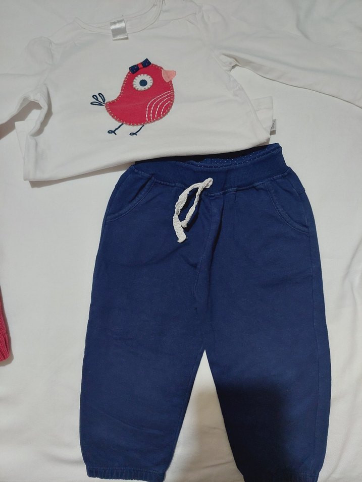 Nakışlı, Uzun Kollu Bebek Kız Takımı - Görsel 3