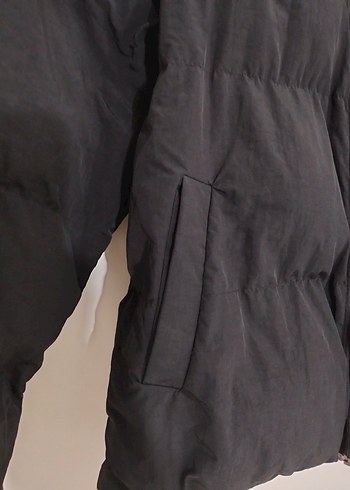 xs Beden Erkek Siyah Şişme Mont Kışlık