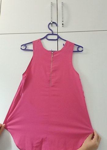 Pembe Askısız Salaş Midi Bluz - Görsel 4