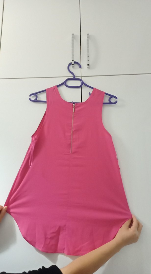 Pembe Askısız Salaş Midi Bluz - Görsel 4