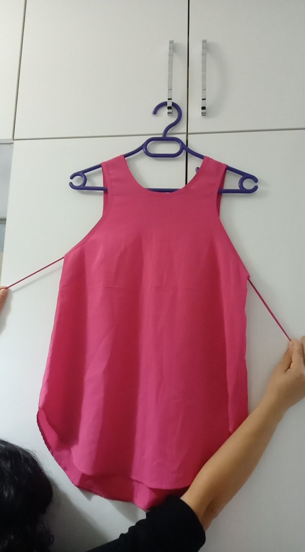 Pembe Askısız Salaş Midi Bluz - Görsel 3