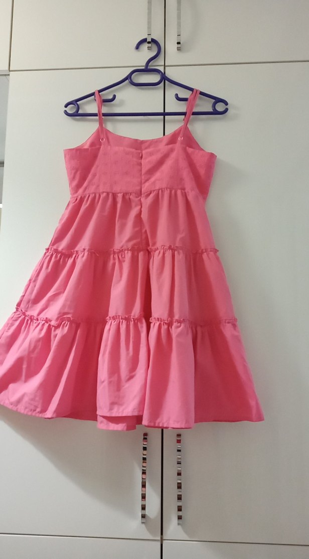 Pembe Askılı Kız Elbisesi - Görsel 5