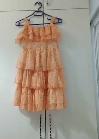 Kız Çocuk Pastel Renk Kat Kat Elbise - Görsel 3