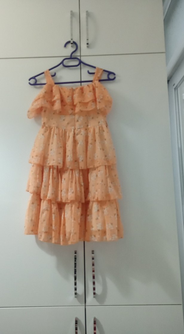 Kız Çocuk Pastel Renk Kat Kat Elbise - Görsel 3