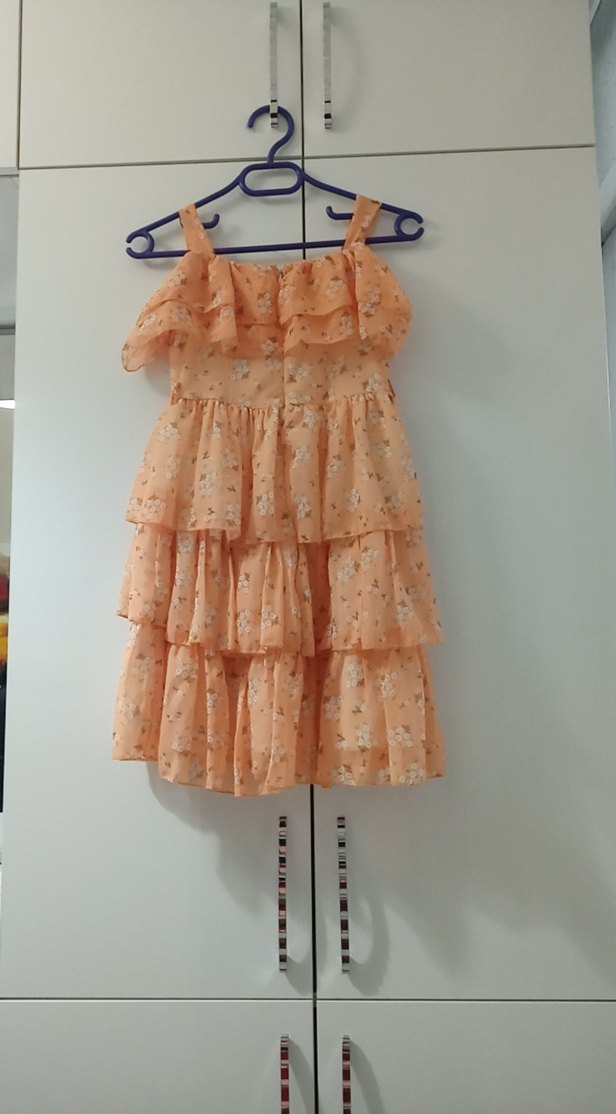 Kız Çocuk Pastel Renk Kat Kat Elbise - Görsel 4