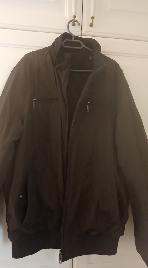 Erkek Siyah Yüksek Yakalı Fermuarlı Mont - Görsel 5