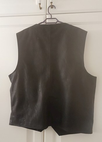 Erkek Siyah Deri Biker Yelek özel tasarım - Görsel 3