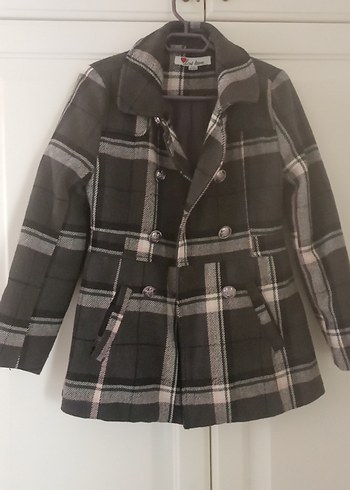 Gri Düğmeli Midi çocuk kaban - Görsel 6