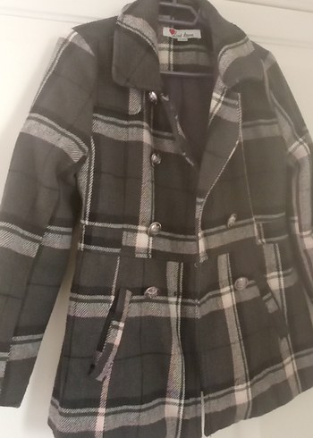 Gri Düğmeli Midi çocuk kaban - Görsel 2