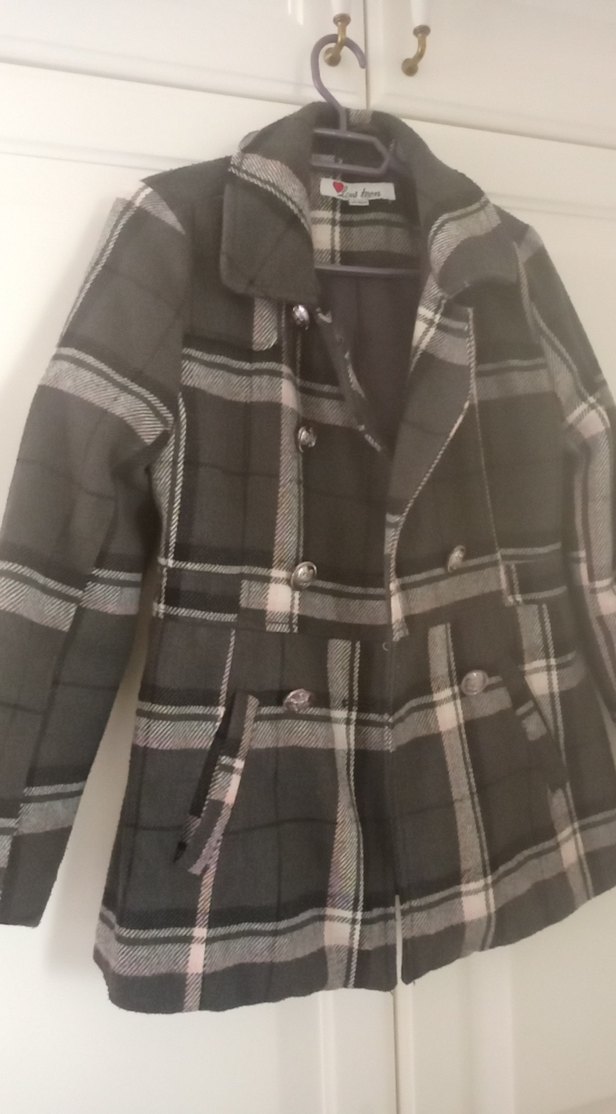 Gri Düğmeli Midi çocuk kaban - Görsel 2