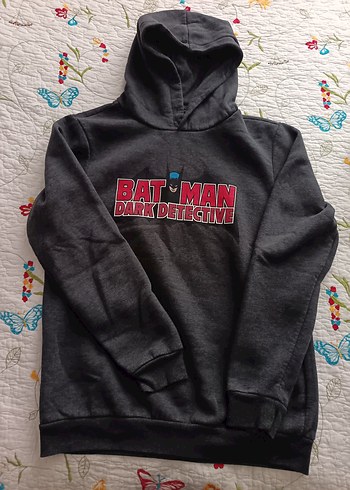 Kapüşonlu Batman Baskılı Erkek Sweatshirt