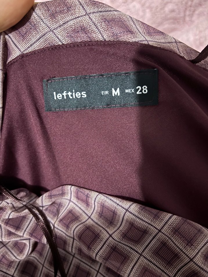 Lefties Bordo  Desenli Drapeli Uzun Kadın Elbise - Görsel 2