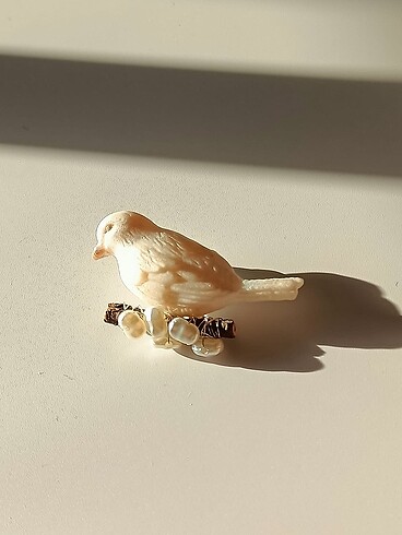  Beden beyaz Renk Beyaz incili kuş broş