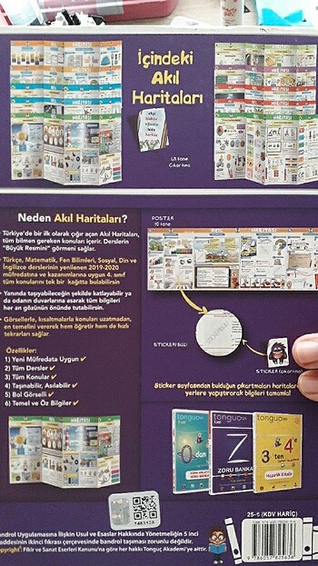  Beden Renk Tonguç 4. Sınıf Tüm Dersler Akıl Haritaları Seti