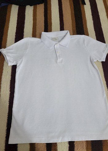 Beyaz Kısa Kollu Pamuklu Polo Yaka Tişört