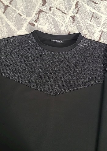 Siyah Kadın Uzun Kollu Midi Tunik - Görsel 2