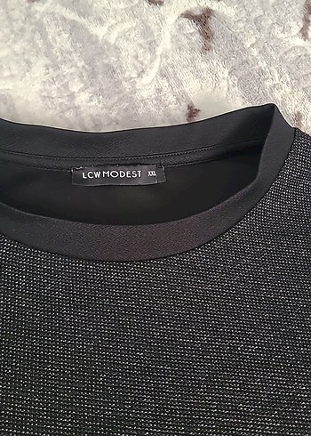 Siyah Kadın Uzun Kollu Midi Tunik - Görsel 3