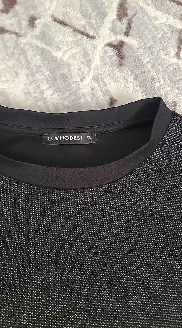 Siyah Kadın Uzun Kollu Midi Tunik - Görsel 3