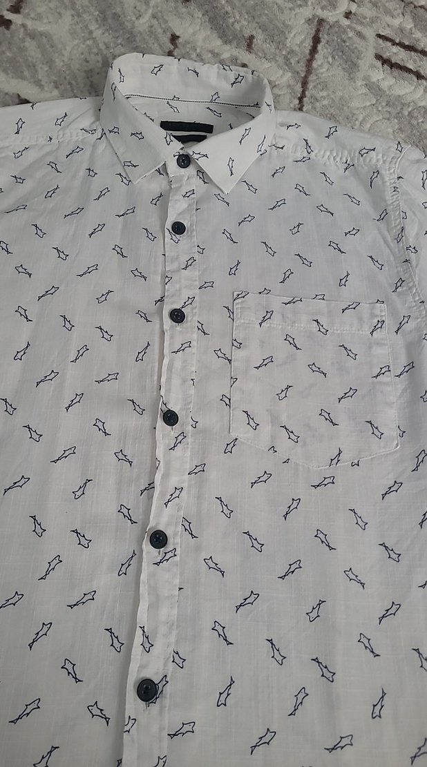 Düğmeli Kısa Kollu Erkek Gömlek - Görsel 2