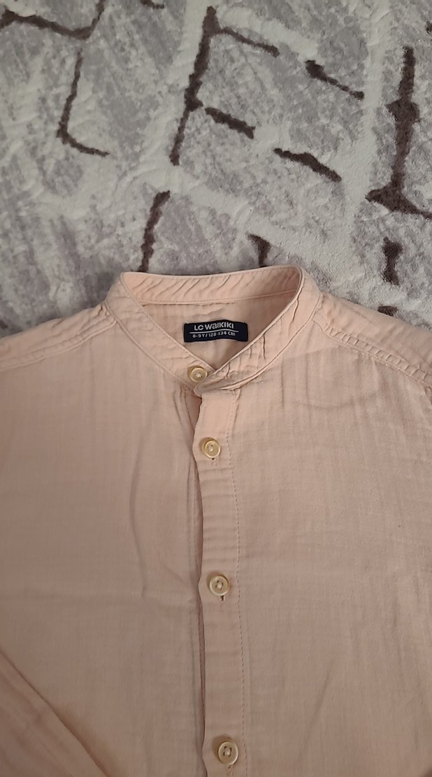 pudra  Erkek Çocuk Keten Gömlek - Görsel 2