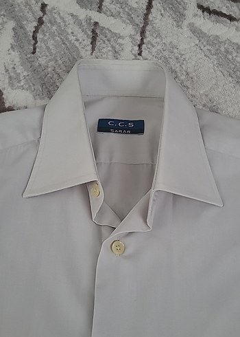 Gri Kısa Kollu Pamuklu Erkek Gömlek - Görsel 2