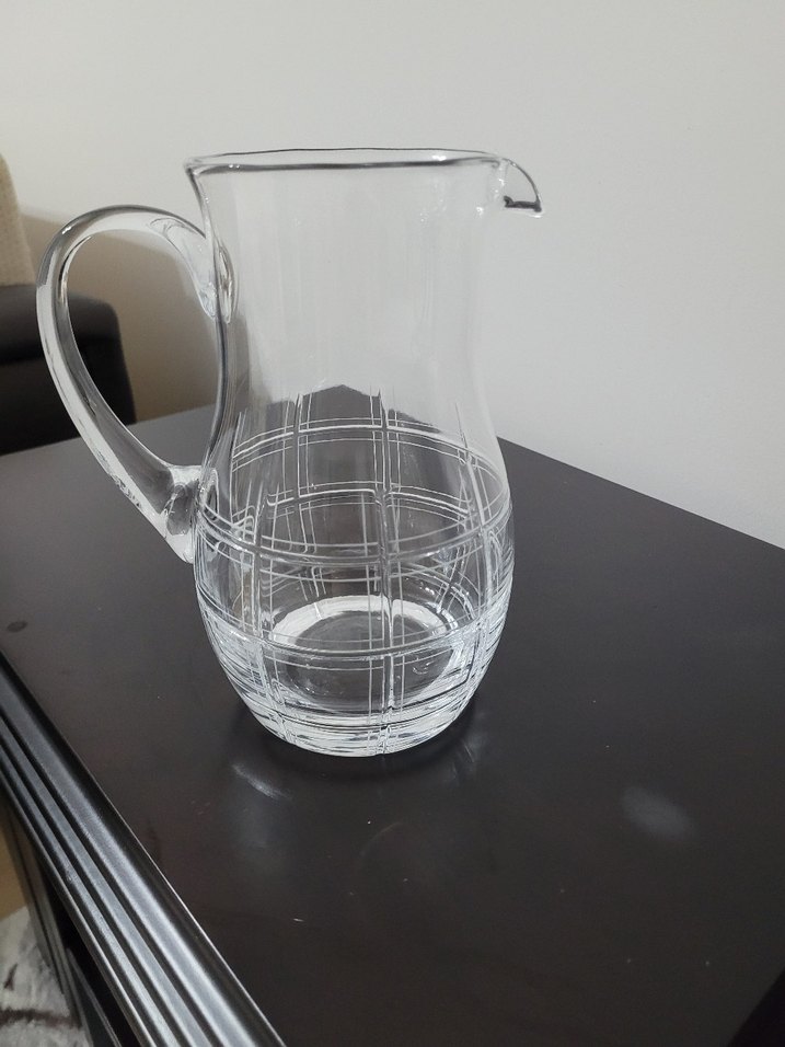 Şeffaf Desenli Cam Sürahi - Görsel 2