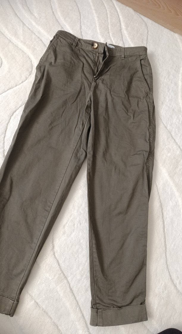 Bej bayan Keten Pantolon - Görsel 2