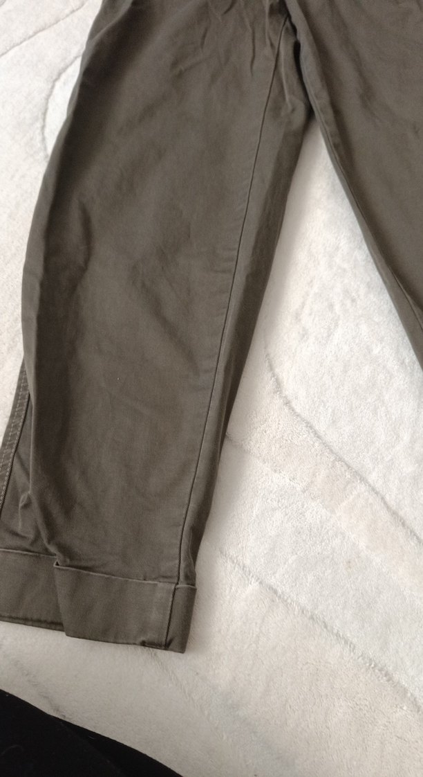 Bej bayan Keten Pantolon - Görsel 3