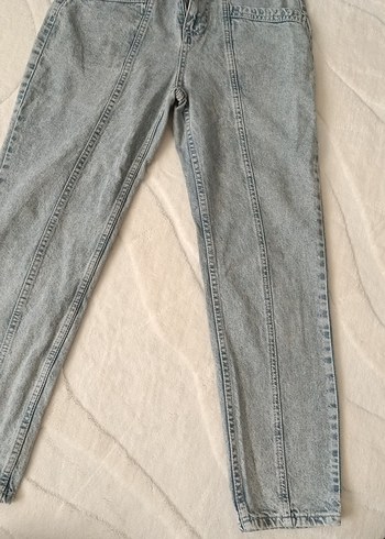 Gri Rahat Kesim Kadın Jean Pantolon - Görsel 2