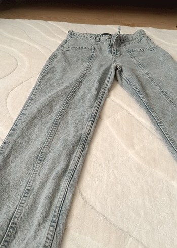 Gri Rahat Kesim Kadın Jean Pantolon - Görsel 3