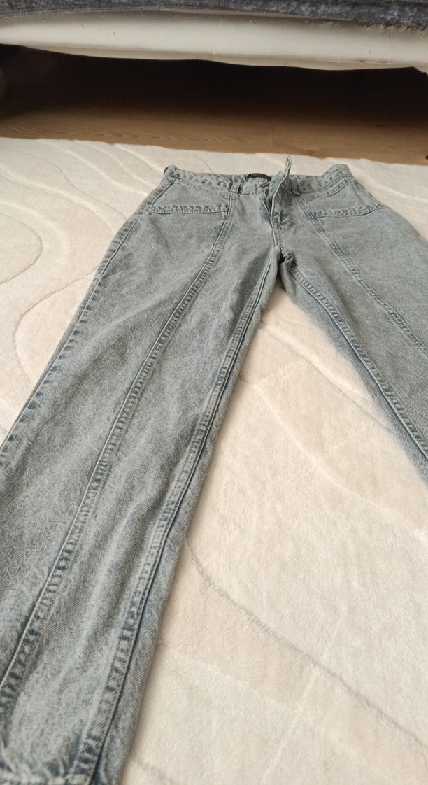 Gri Rahat Kesim Kadın Jean Pantolon - Görsel 3