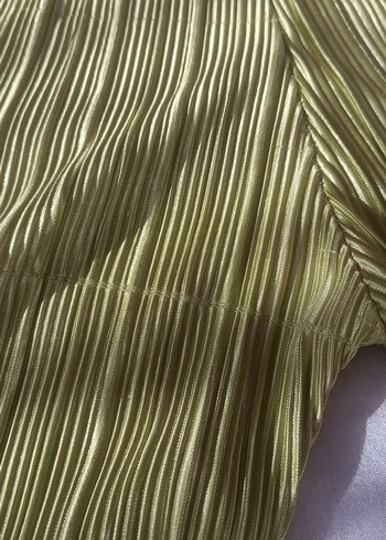 Yeşil Pliseli Kadın Kumaş Pantolon - Görsel 5