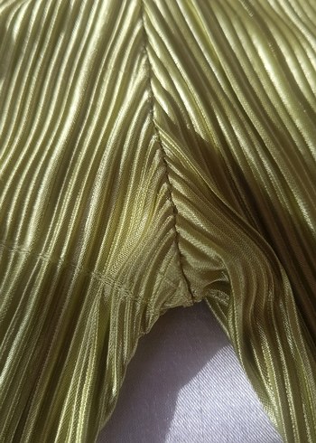 Yeşil Pliseli Kadın Kumaş Pantolon - Görsel 7