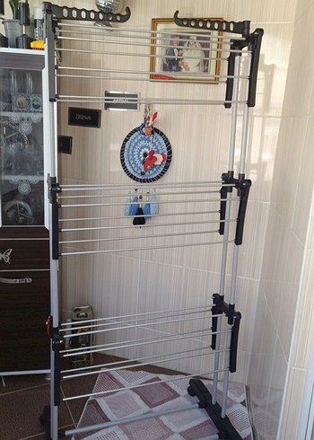 Gri Katlanabilir Çok Katlı Kurutmalık - Görsel 2