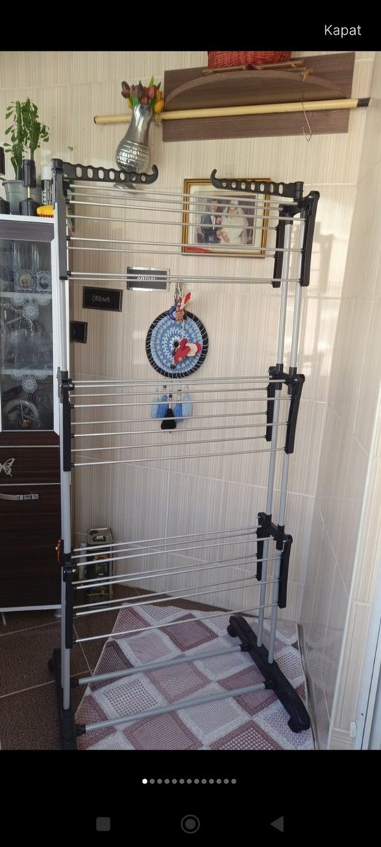 Gri Katlanabilir Çok Katlı Kurutmalık - Görsel 2
