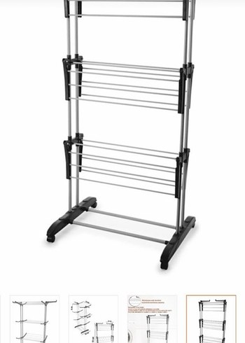 Katlanabilir Gri Kurutmalık Askısı - Görsel 9