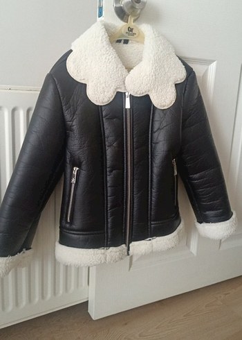 Kadın Siyah Deri Kürk Detaylı Biker Mont - Görsel 6