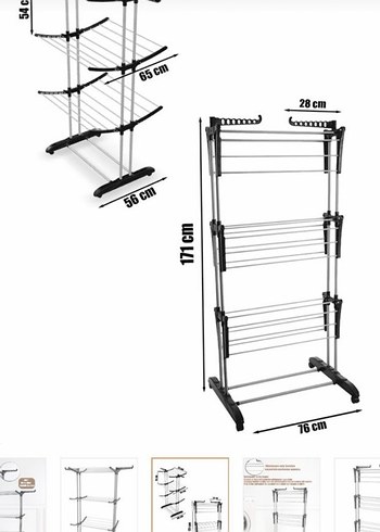 Gri Katlanabilir Kurutmalık Askı - Görsel 7