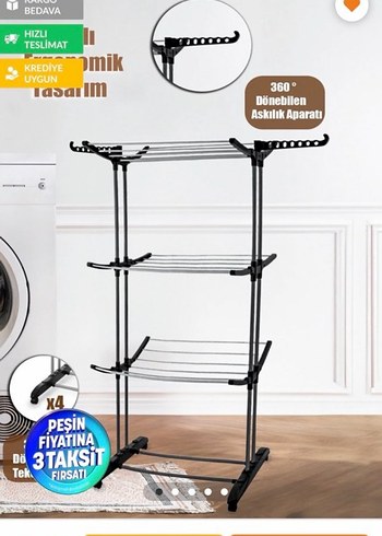 Gri Katlanabilir Kurutmalık Askı - Görsel 6