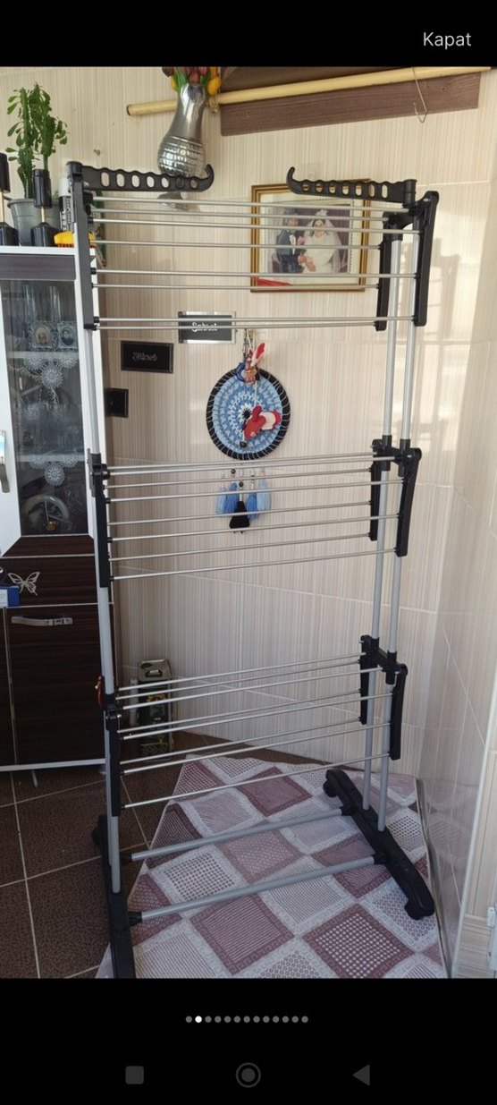 Gri Katlanabilir Kurutmalık Askı - Görsel 2