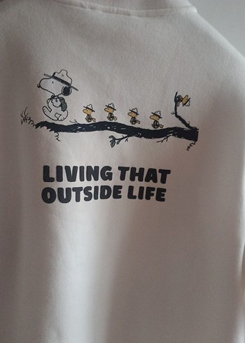 Kadın Beyaz Yarım Fermuarlı Sweatshirt - Görsel 7