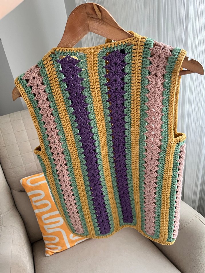 Örgü Bohem Yelek - Görsel 2