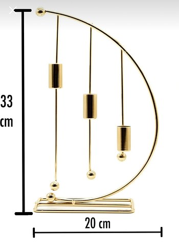 Ikea Altın Renkli Metal Mumluk