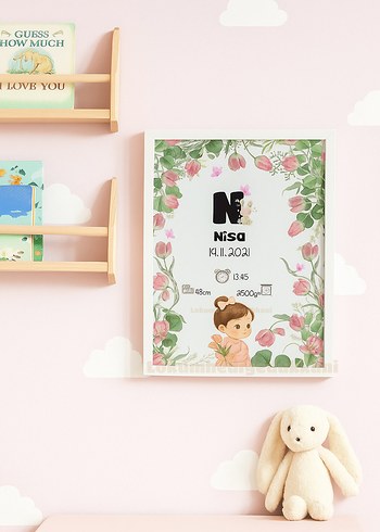 Çocuk Odası İçin Kişiselleştirilmiş Bebek Doğum Tablosu