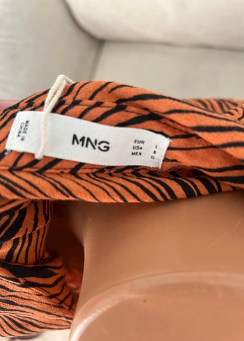 Mango Kahverengi Zebra Desenli Hamile Bluzu