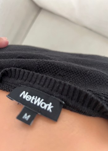 Network Siyah Kadın Keten Triko Kazak